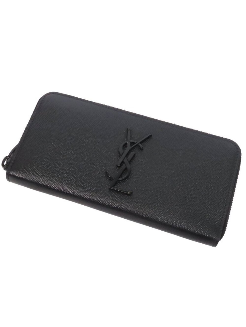 Saint Laurent Wallet Black Leather Zip Around Cassandra - Picture 1 of 9
